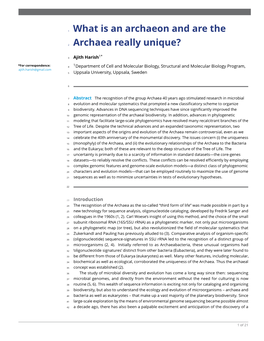 What Is an Archaeon and Are the Archaea Really Unique?