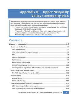 Pierce County Comprehensive Plan | Upper Nisqually Valley Community Plan K-1