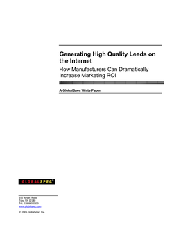 Generating Qualified Leads on the Internet