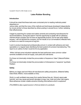 Latex Rubber Bonding