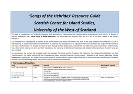 Songs of the Hebrides