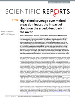 High Cloud Coverage Over Melted Areas Dominates the Impact Of