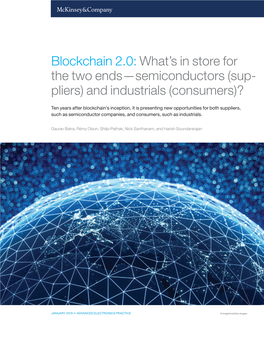 Blockchain 2.0: What’S in Store for the Two Ends—Semiconductors (Sup- Pliers) and Industrials (Consumers)?