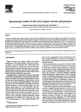 Spectroscopic Studies of Nile Red in Organic Solvents and Polymers
