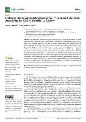 Ontology-Based Approach to Semantically Enhanced Question Answering for Closed Domain: a Review