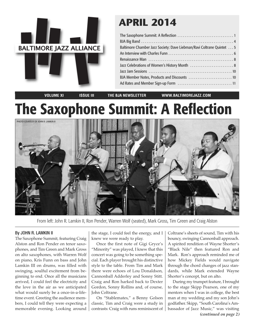 The Saxophone Summit: a Reflection