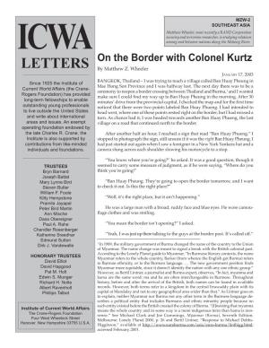 On the Border with Colonel Kurtz LETTERS by Matthew Z