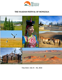 The Naadam Festival of Mongolia