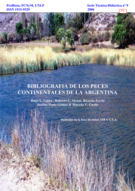 Bibliografia Argentina De Peces De Agua Dulce
