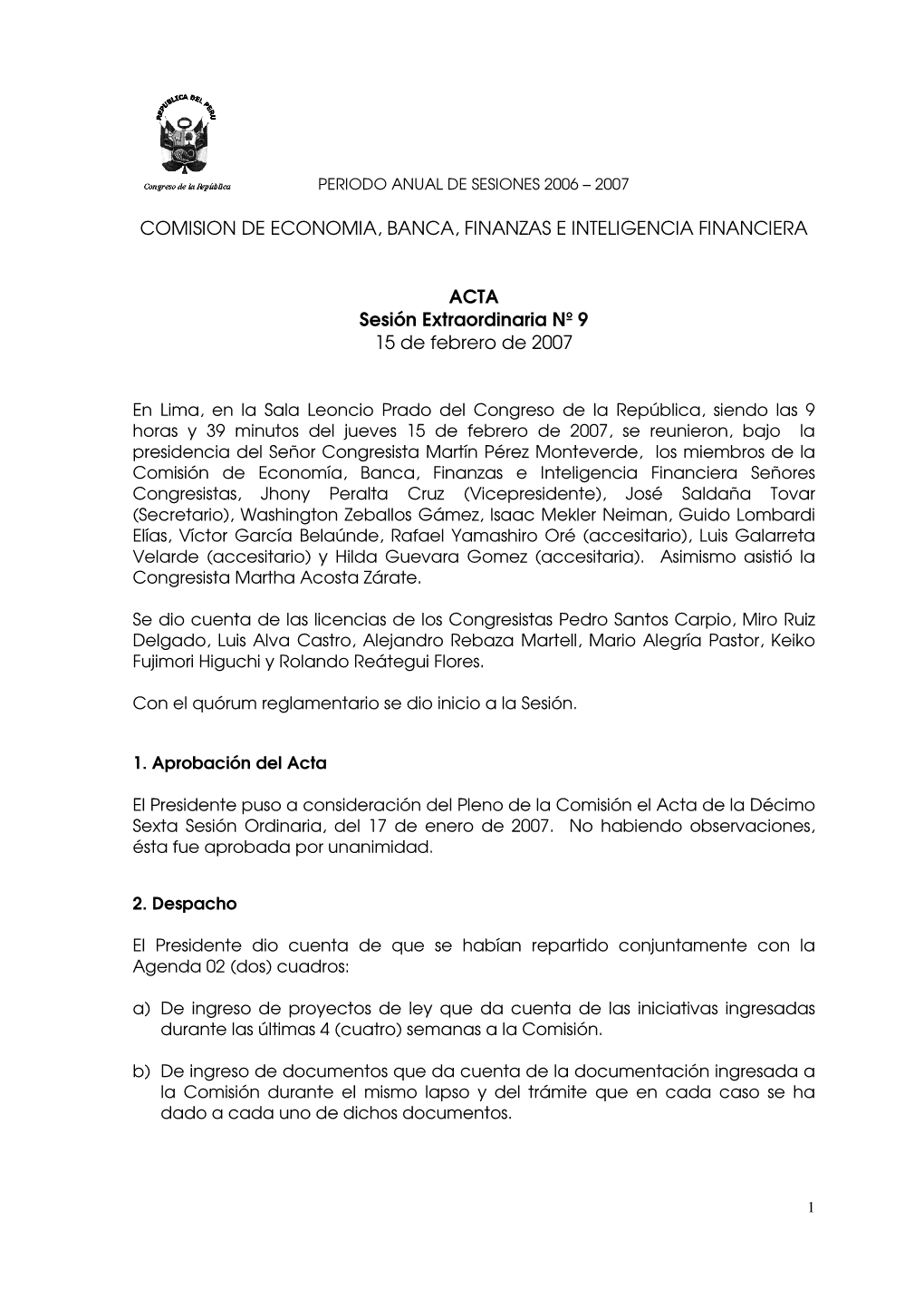 Comision De Economia, Banca, Finanzas E Inteligencia Financiera