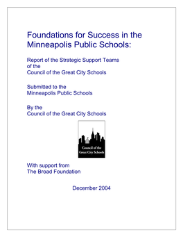 Foundations for Success in the Minneapolis Public Schools