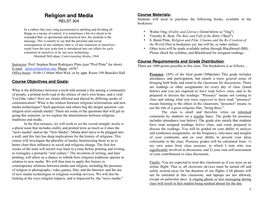 Religion and Media Course Materials: Students Will Need to Purchase the Following Books, Available in the RELST 304 Bookstore