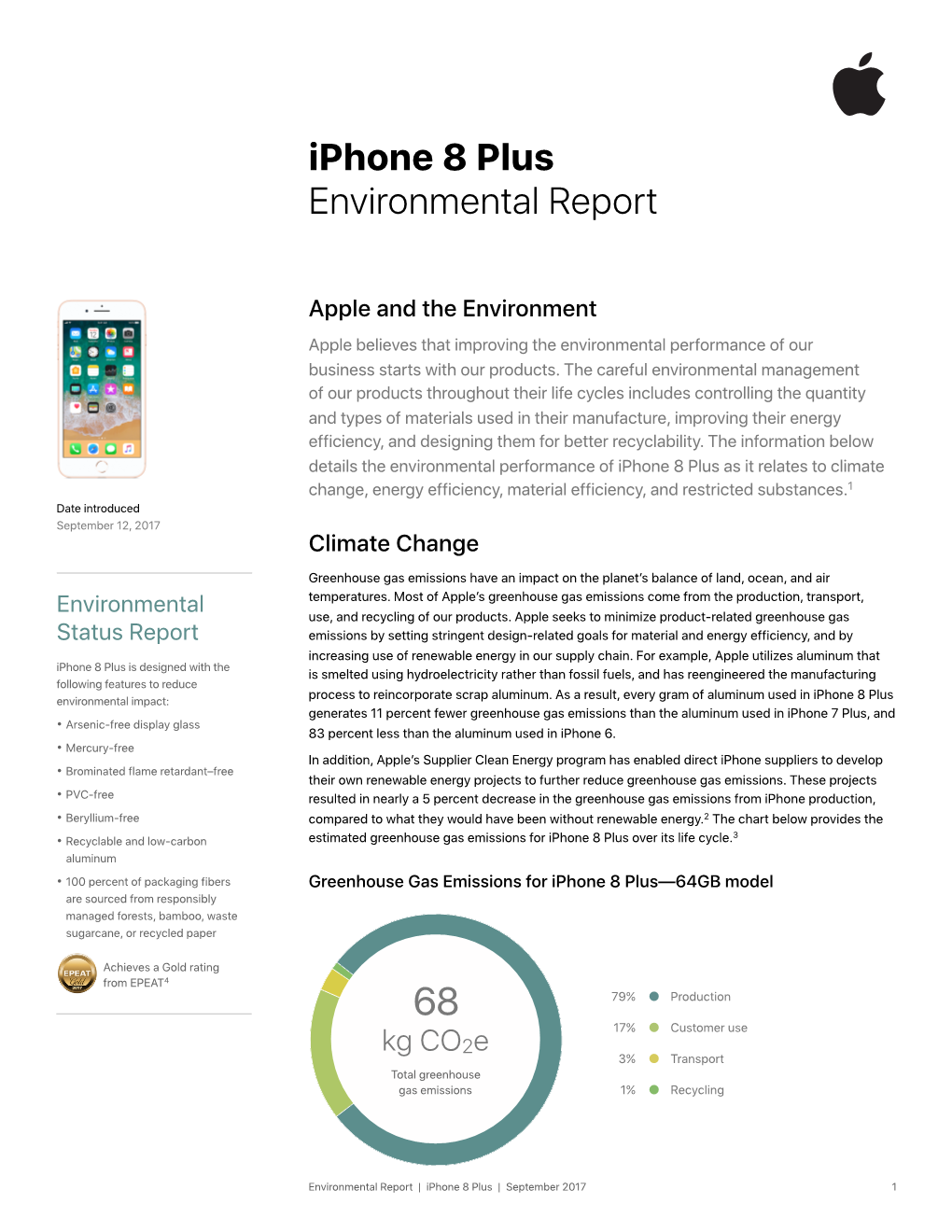 Iphone 8 Plus Environmental Report