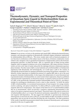 Thermodynamic, Dynamic, and Transport Properties of Quantum Spin Liquid in Herbertsmithite from an Experimental and Theoretical Point of View