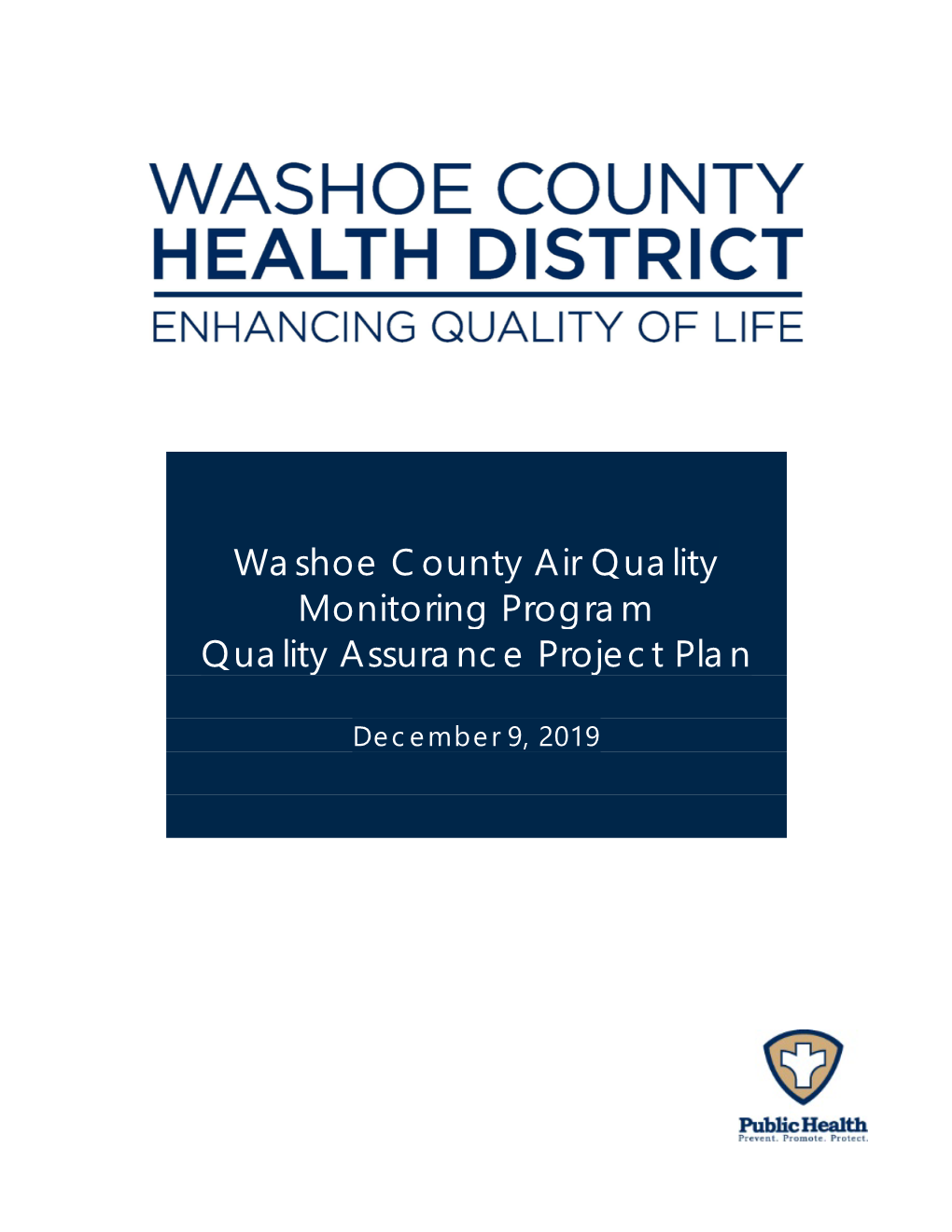 Washoe County 2019 Quality Assurance Project Plan