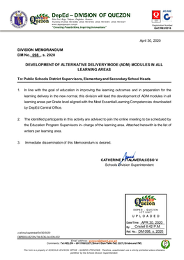 Deped – DIVISION of QUEZON