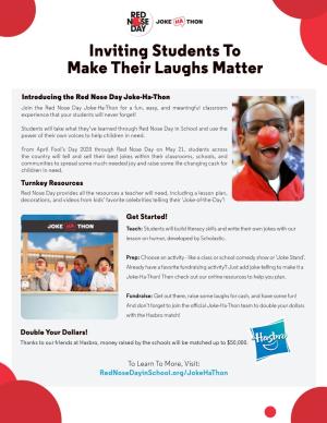 Inviting Students to Make Their Laughs Matter