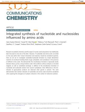 Integrated Synthesis of Nucleotide and Nucleosides Influenced by Amino