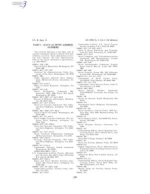 248 Part 3—Navy Activity Address Numbers