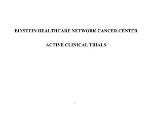 Einstein Healthcare Network Cancer Center Active