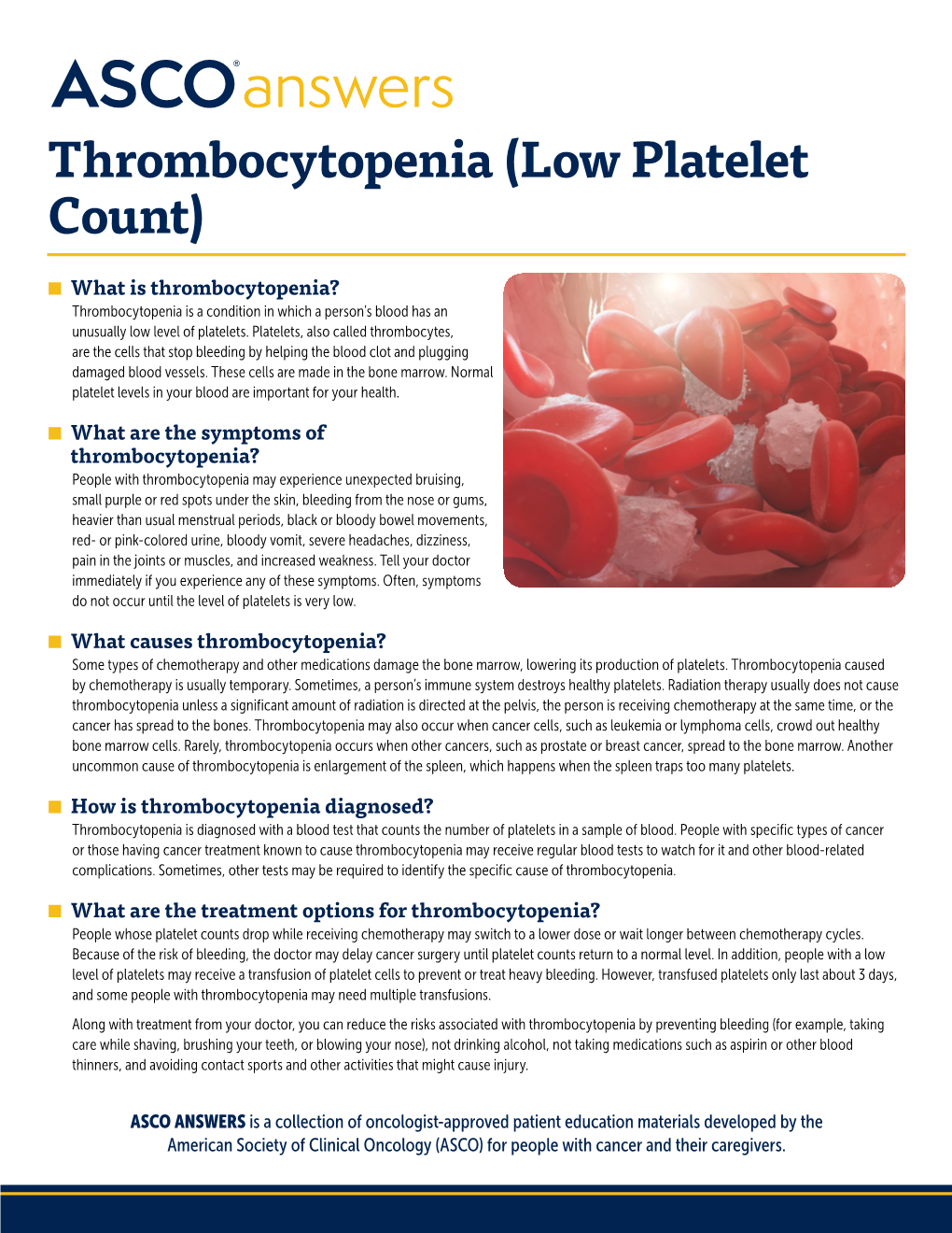 Thrombocytopenia (Low Platelet Count)