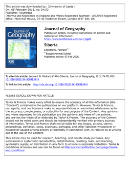Journal of Geography Siberia