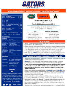 Gators Pregame Notes