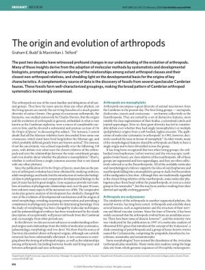 The Origin and Evolution of Arthropods Graham E