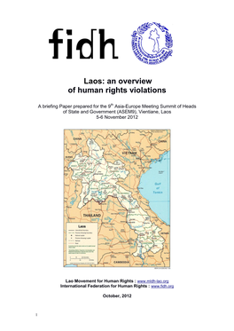 Laos: an Overview of Human Rights Violations