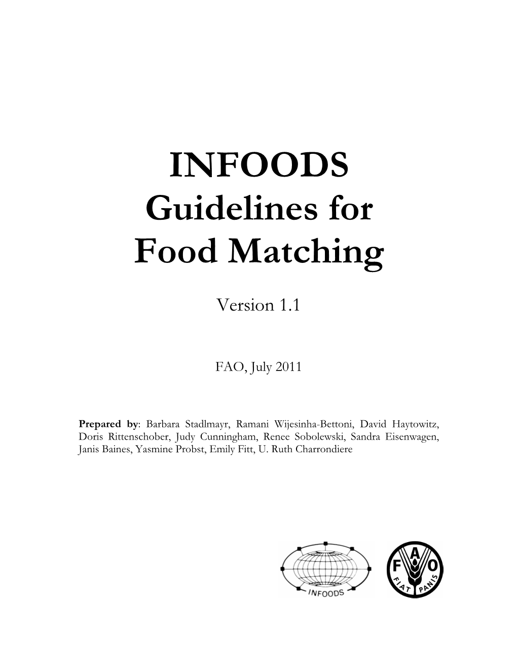 FAO/INFOODS Guidelines for Food Matching