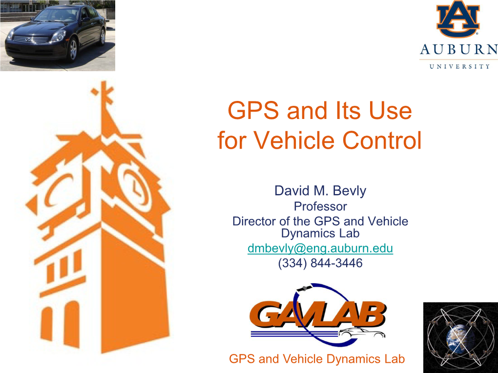 GPS and Its Use for Vehicle Control