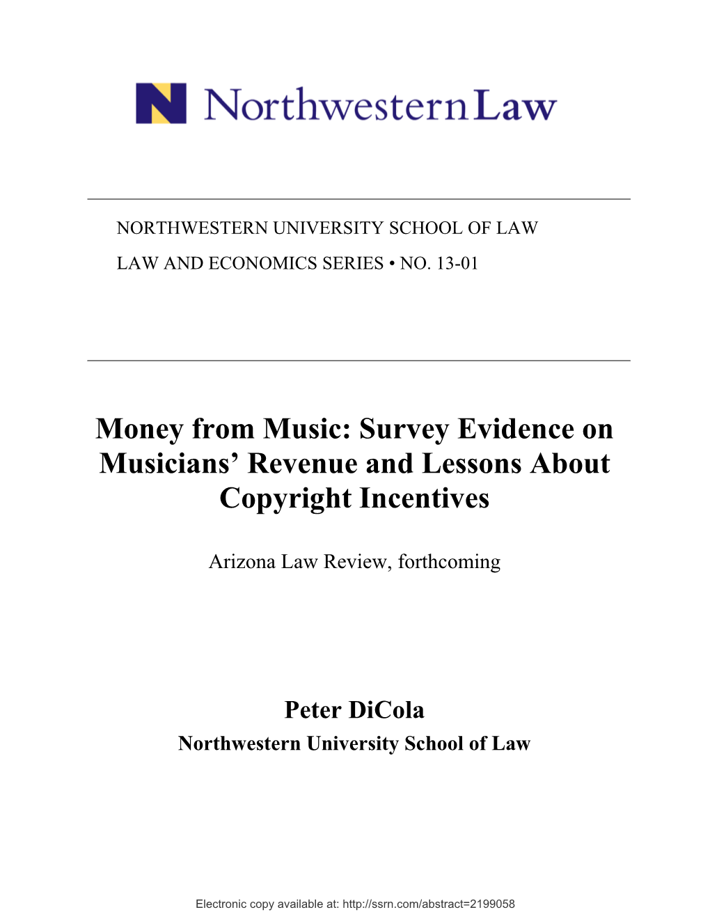 Money from Music: Survey Evidence on Musicians' Revenue And