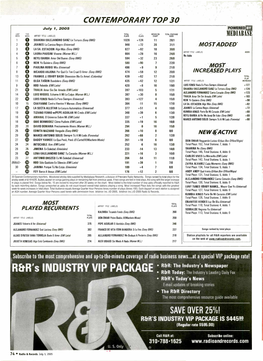 R Ftr's INDUSTRY VIP PACKAGE Rftr Today: the Industry's Leading Daily Fax Rftr's Today's News