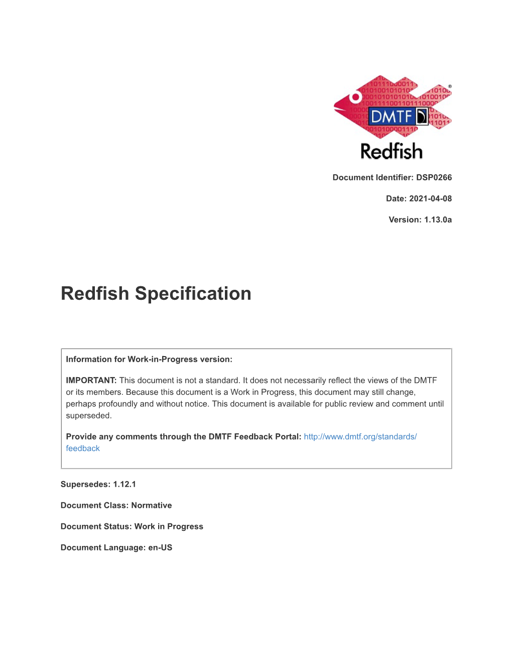 Redfish Specification