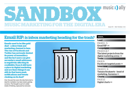 MUSIC MARKETING for the DIGITAL ERA Issue 72 | 31St October 2012