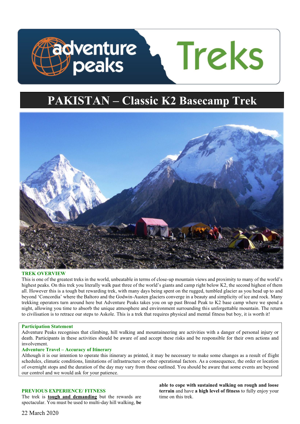 PAKISTAN – Classic K2 Basecamp Trek