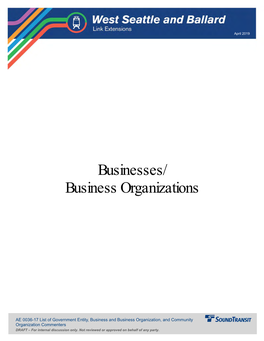 Businesses/ Business Organizations