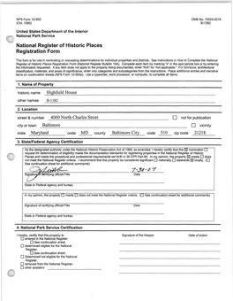 National Register of Historic Places Registration Form