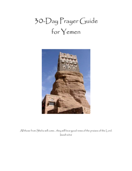 30-Day Prayer Guide for Yemen