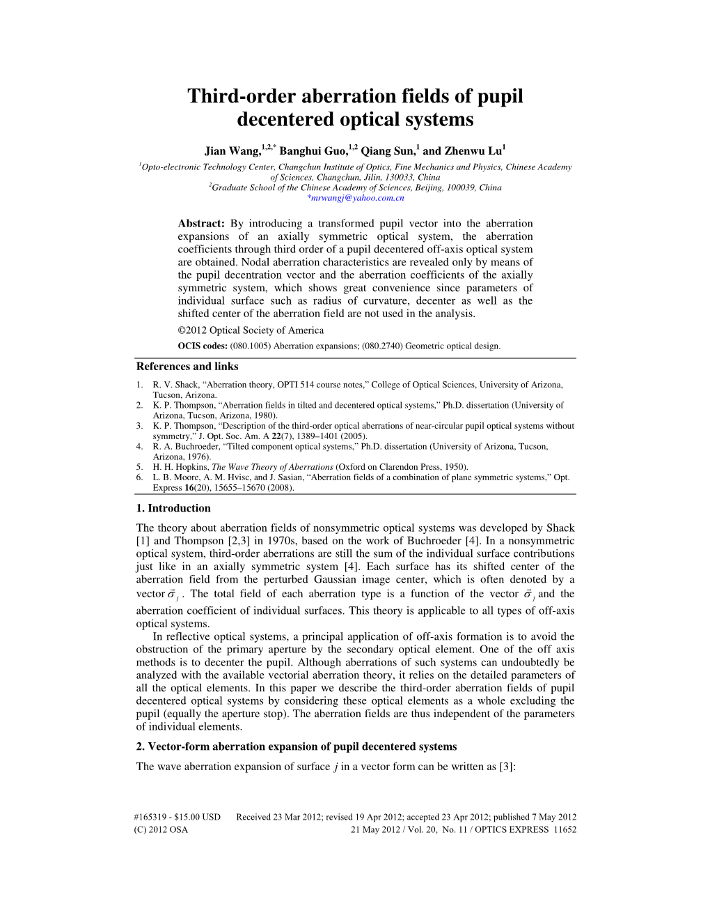 Third-Order Aberration Fields of Pupil Decentered Optical Systems
