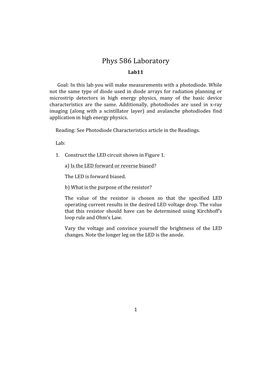 Phys 586 Laboratory Lab11