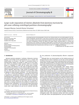 Journal of Chromatography B Large-Scale Separation of Clavine