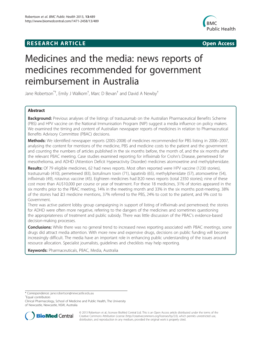 Medicines and the Media
