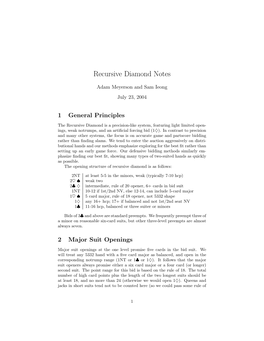 Recursive Diamond Notes