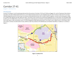 Corridor 27-41 Section 368 Energy Corridor Regional Reviews - Region 1 March 2019 Corridor 27-41 Daggett – Bullhead City