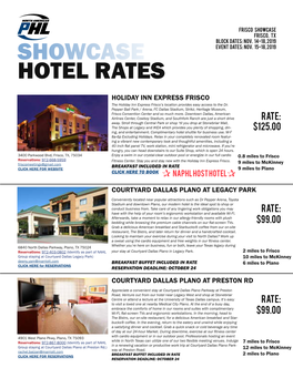 Showcase Hotel Rates