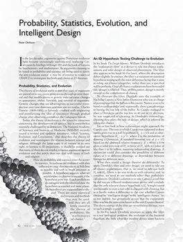 Probability, Statistics, Evolution, and Intelligent Design