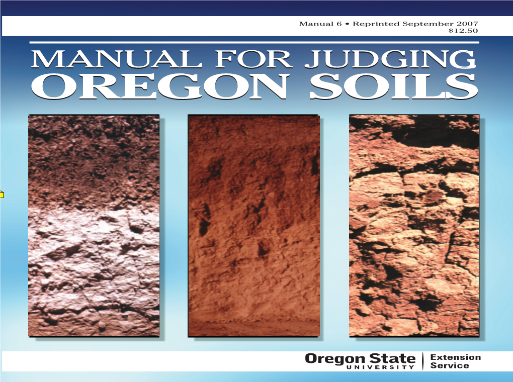 Manual for Juding Oregon Soils