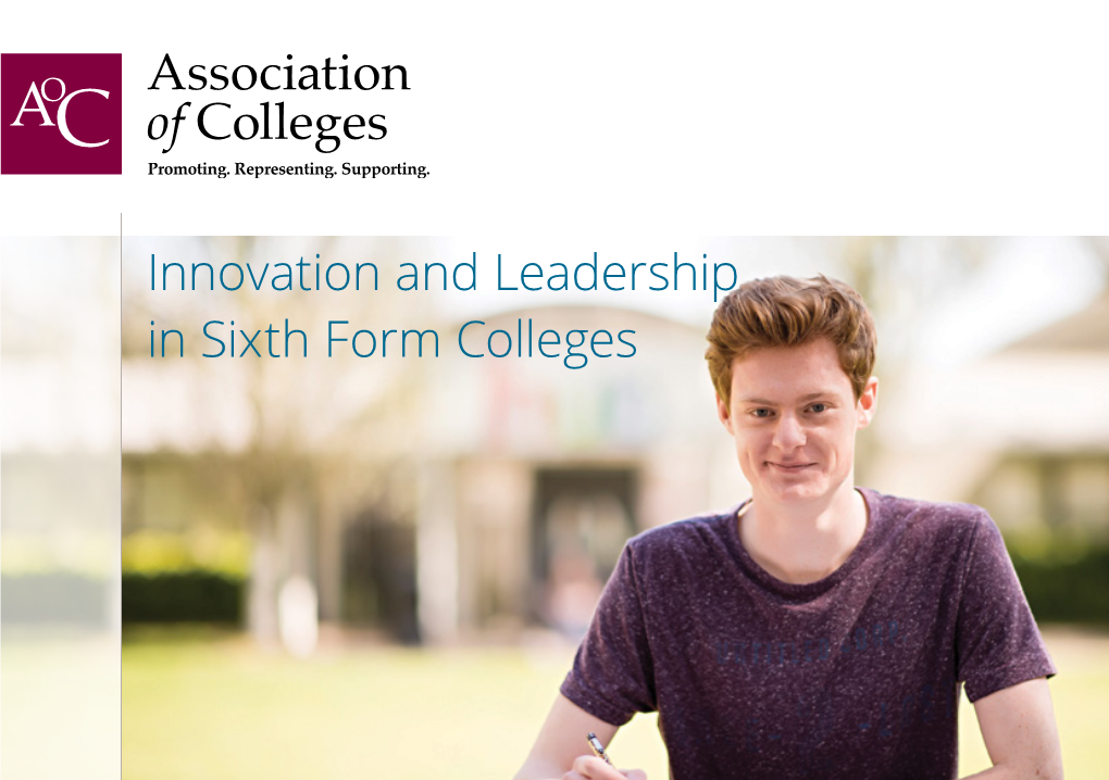 Innovation and Leadership in Sixth Form Colleges