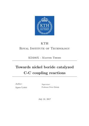 Towards Nickel Boride Catalyzed C-C Coupling Reactions